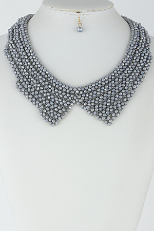 Thick Bib Inspired Statement Necklace Set 6HAE4